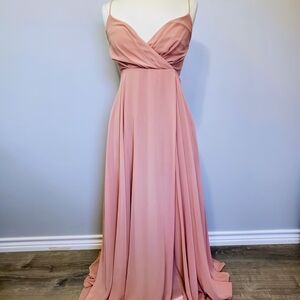 Birdy Grey Pink Pleated Wrap Gown
